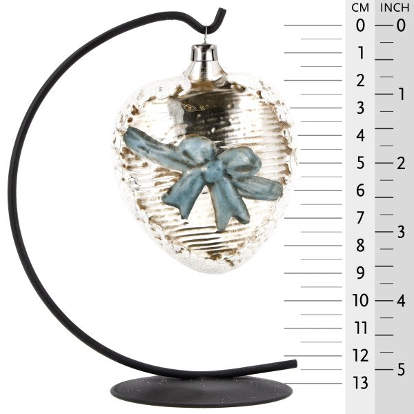 MAROLIN® - Glass ornament "Big heart with blue bow"