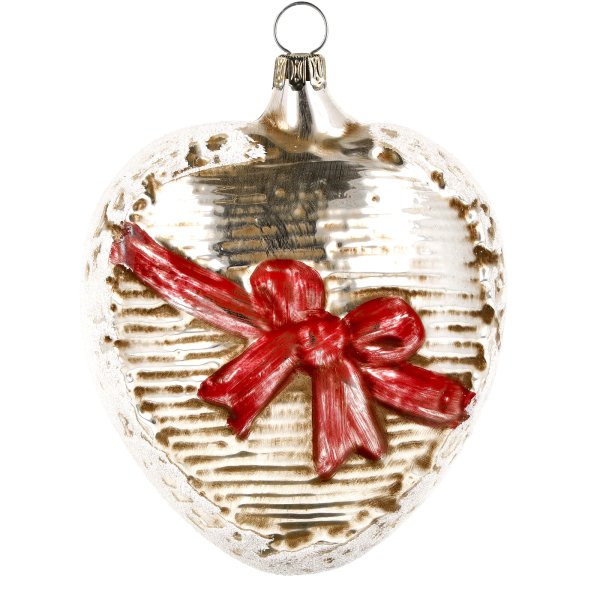 MAROLIN® - Glass ornament &quot;Big heart with red bow&quot;