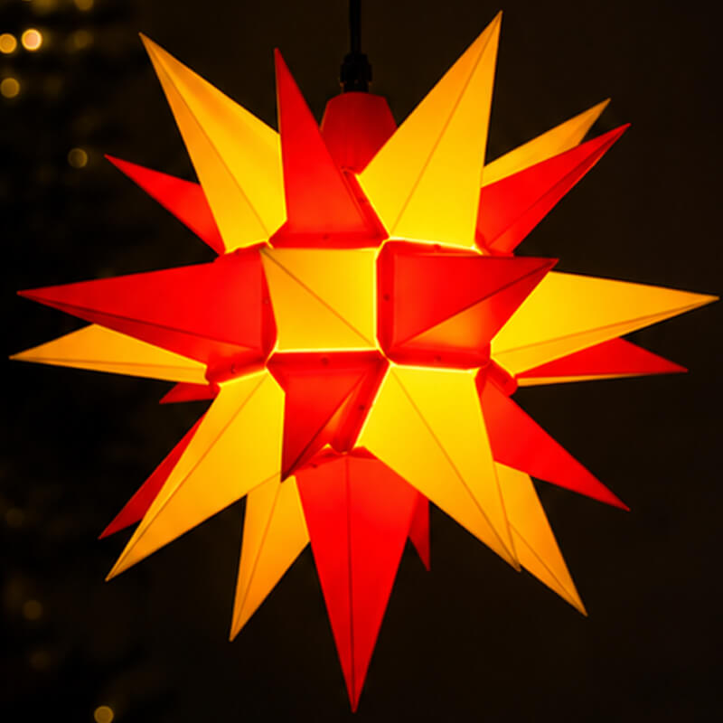 Herrnhut Star 40cm lit up in yellow-red