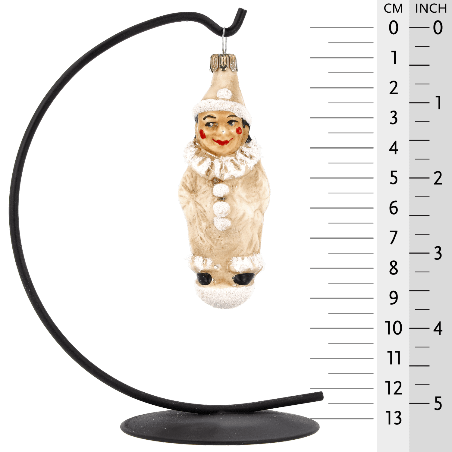 Christmas ornament "Little clown with glitter" on star bow