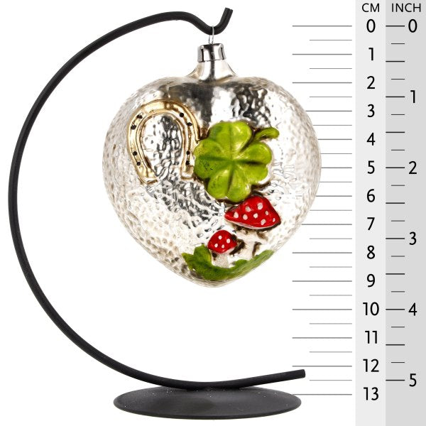 Glass heart ornament on a Bow