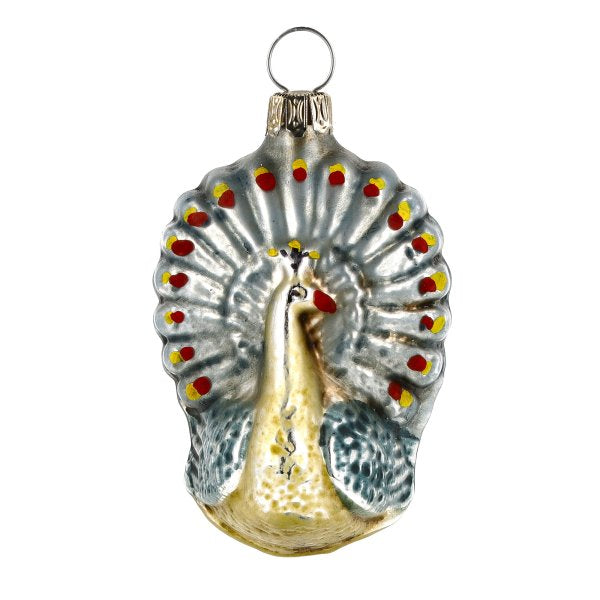 glass peacock ornament