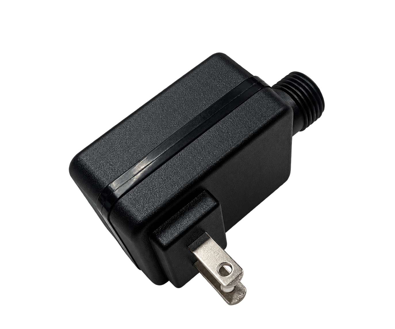 Black Herrnhut star-chain transformer with Canadian/US plug