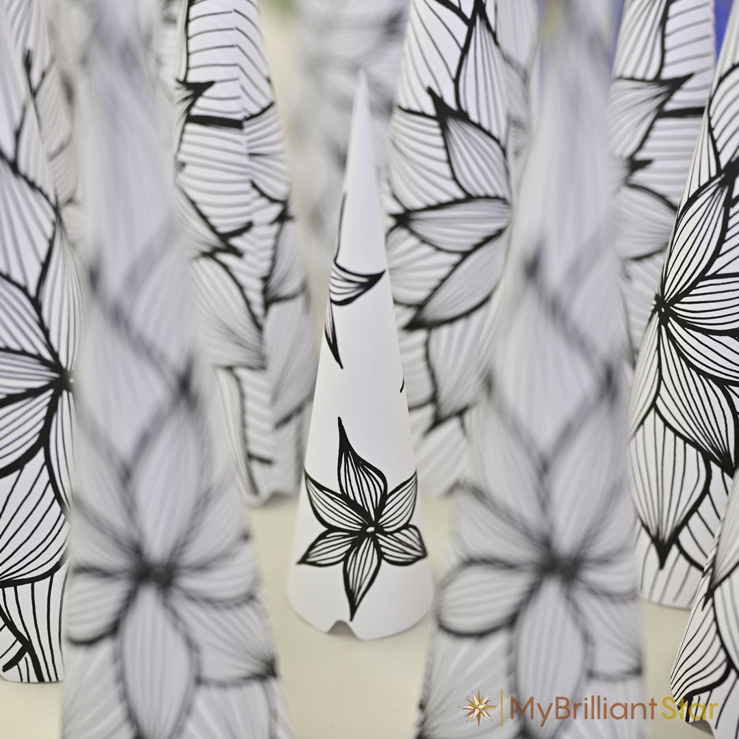 Original Herrnhut paper star, "NATURE Edition Graphic Dahlia", ~ 60 cm / 24 inch ø