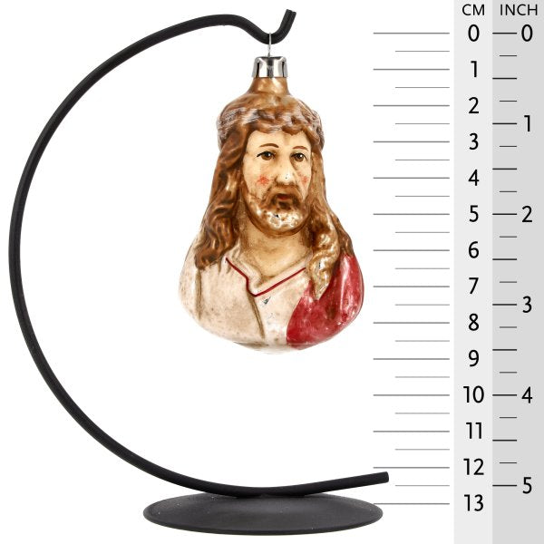 Jesus Christmas Ornament on a Star Bow