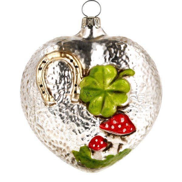 vintage glass heart ornament
