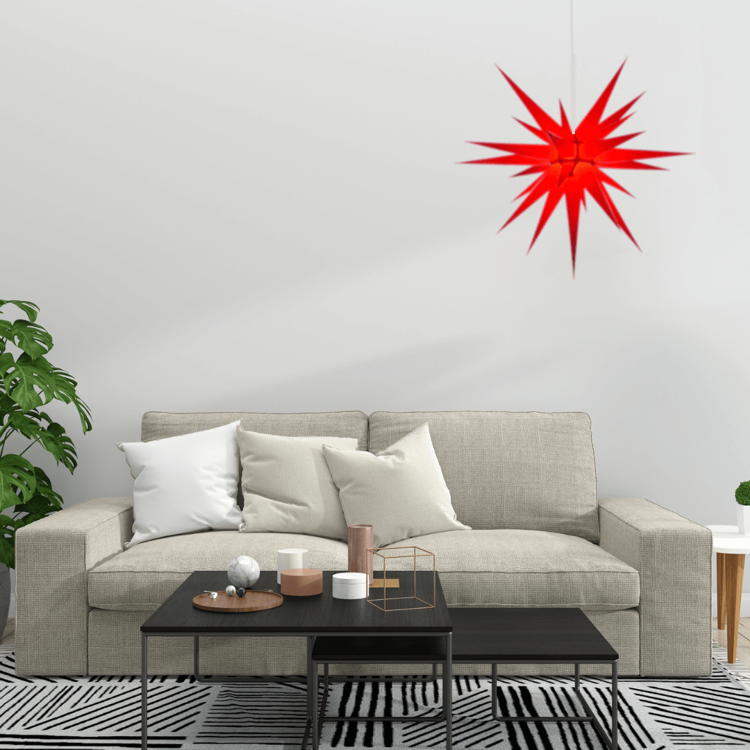 Original Herrnhut paper star, red, ~ 80 cm / 32 inch ø