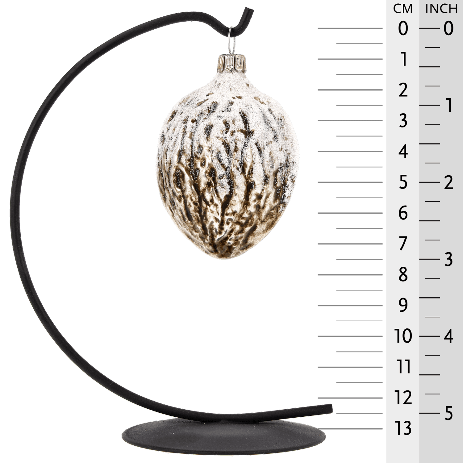 MAROLIN® - Glass ornament "Glittered Walnut" on star bow