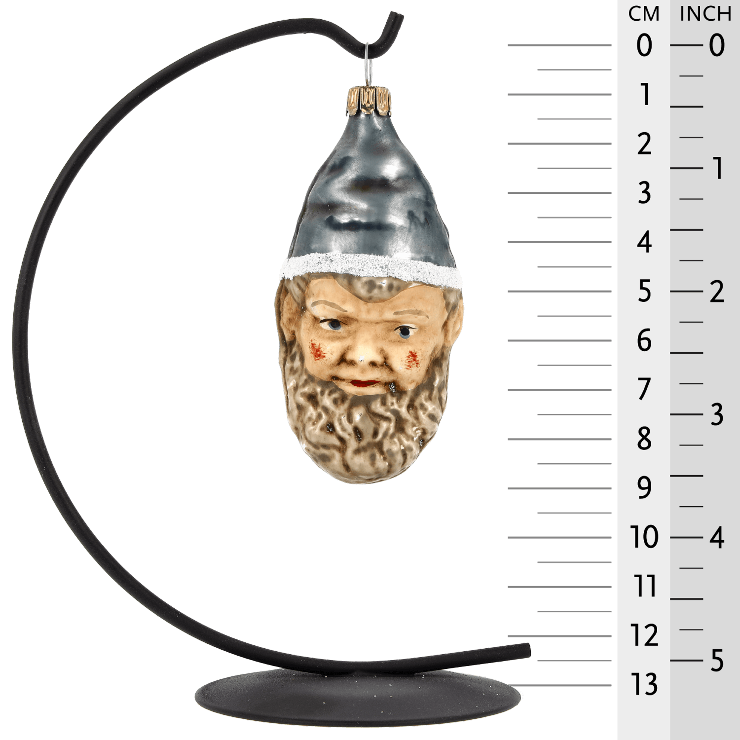 MAROLIN® - Glass ornament "Dwarf with blue cap" on star bow