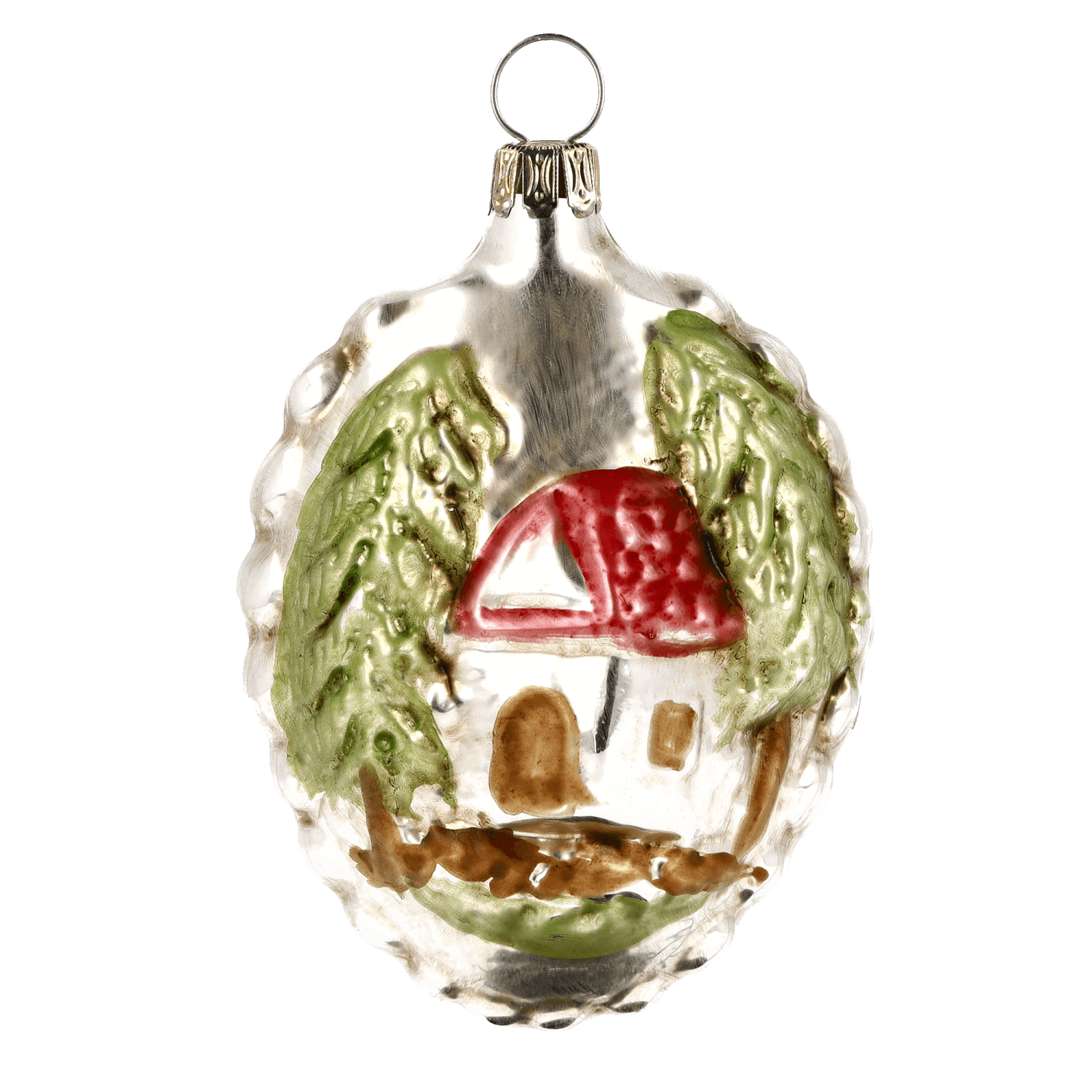 MAROLIN® - Glass ornament "Little Red Riding Hood" showing a house