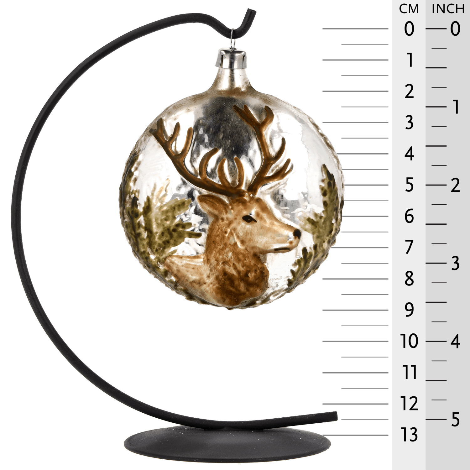 MAROLIN® - Glass ornament "Stag" hanging on a star bow