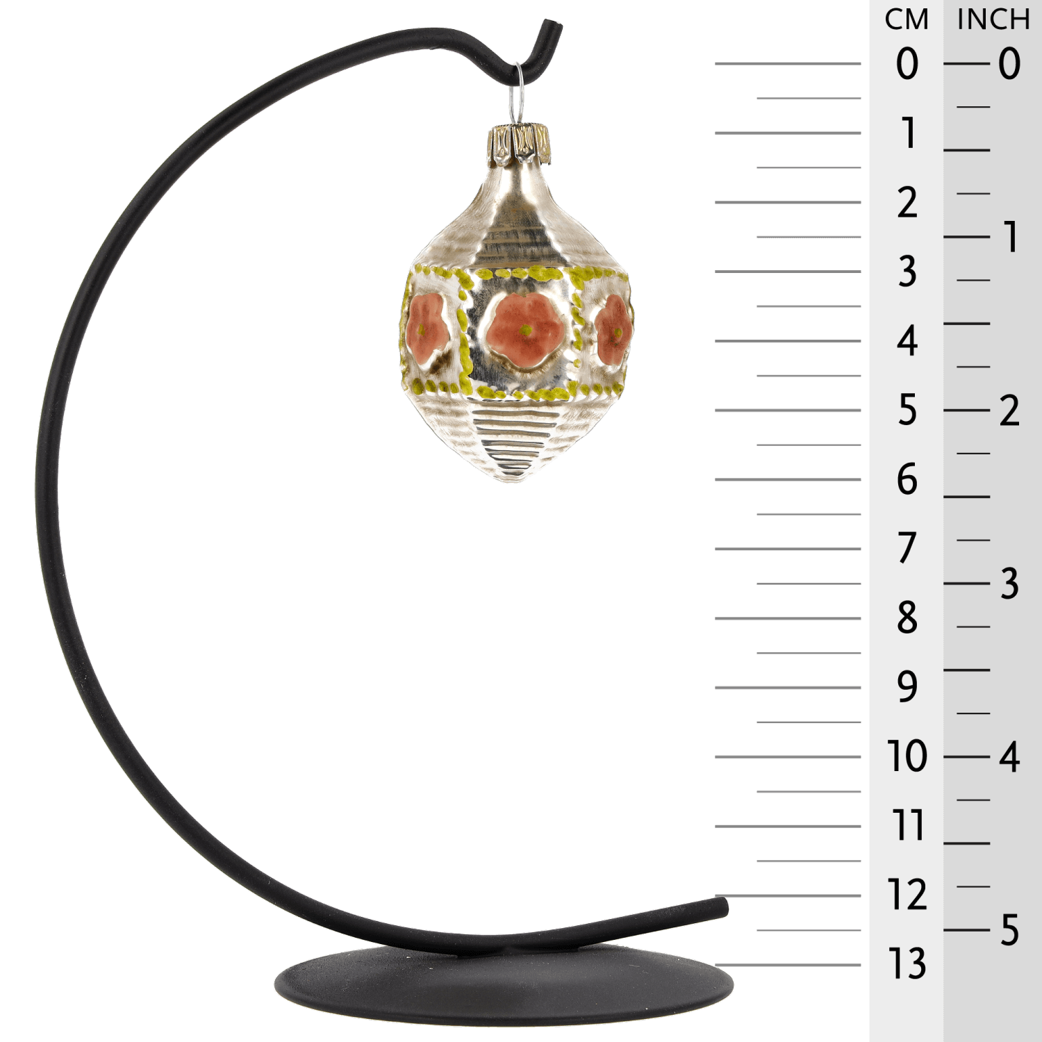 MAROLIN® - Miniature glass ornament "Hexagon rose" hanging on star bow