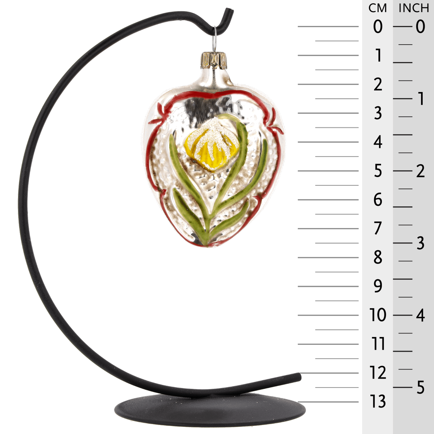 MAROLIN® - Glass ornament "Heart with snowdrop" hanging on star bow