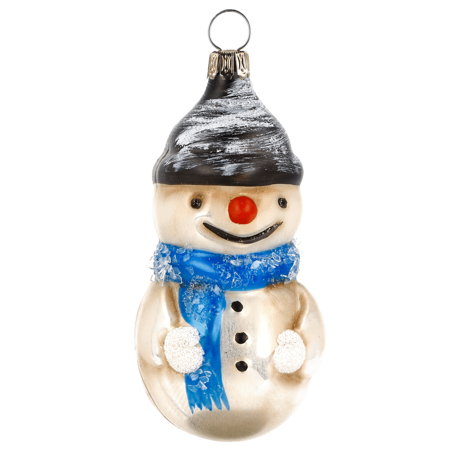 MAROLIN® - Glass ornament "Snowman with scarf and glitter"