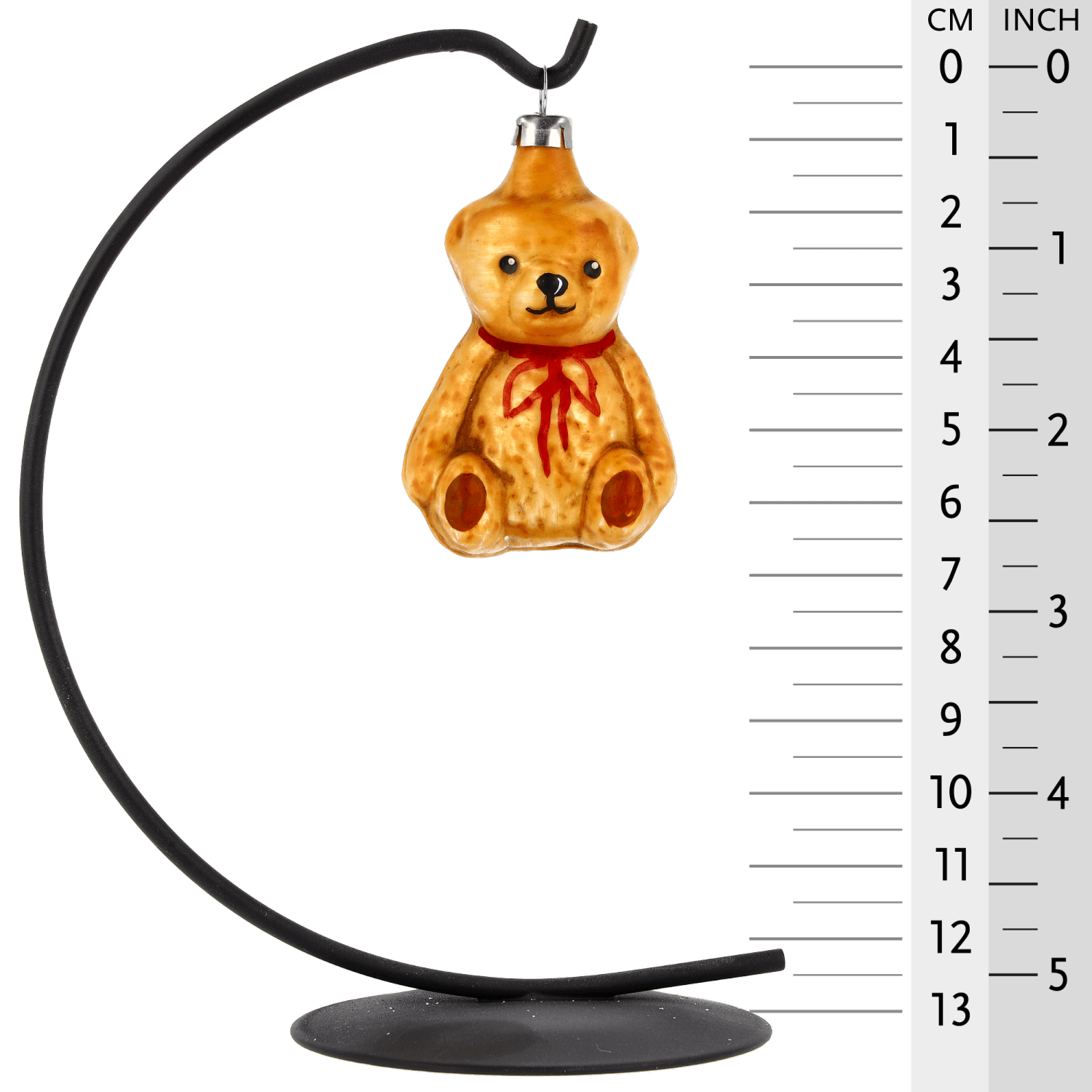 MAROLIN® - Glass ornament "Little Teddy bear sitting" on star bow