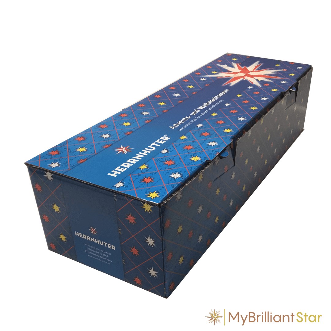 box of Original Herrnhut plastic star, red, ~ 130 cm / 51 inch ø