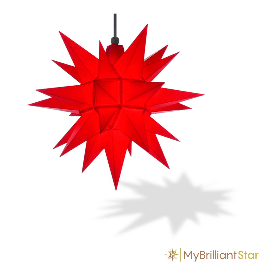 Original Herrnhut plastic star, red, ~ 40 cm / 16 inch ø