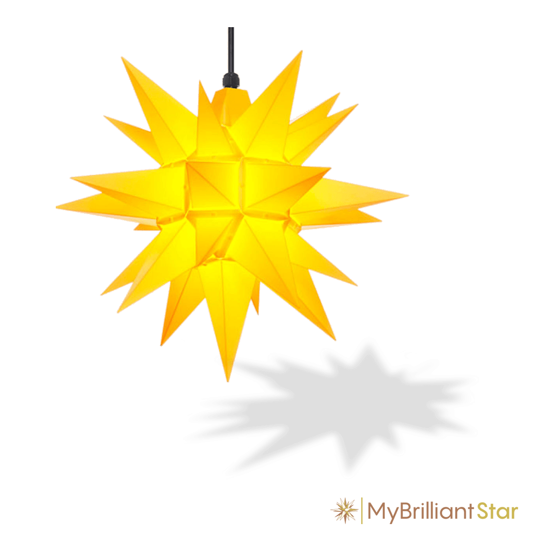 Original Herrnhut plastic star, yellow, ~ 40 cm / 16 inch ø
