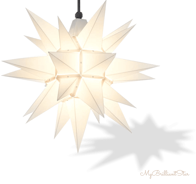 Original Herrnhut plastic star, z-opal, ~ 40 cm / 16 inch ø