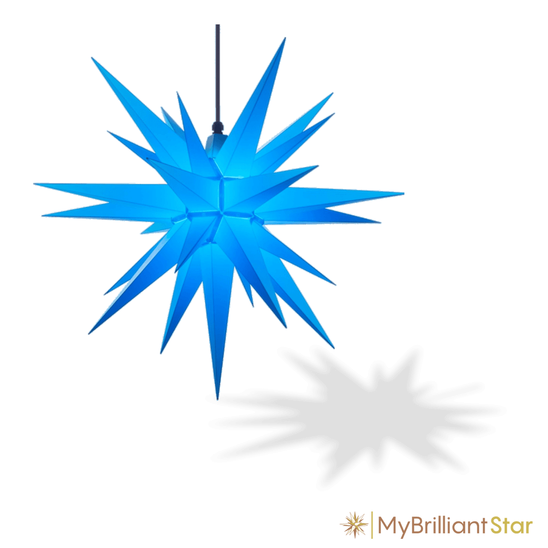 Original Herrnhut plastic star, z-blue, ~ 70 cm / 27 inch ø
