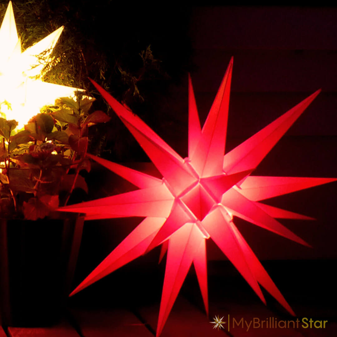 bright shining Original Herrnhut plastic star, red, ~ 70 cm / 27 inch ø