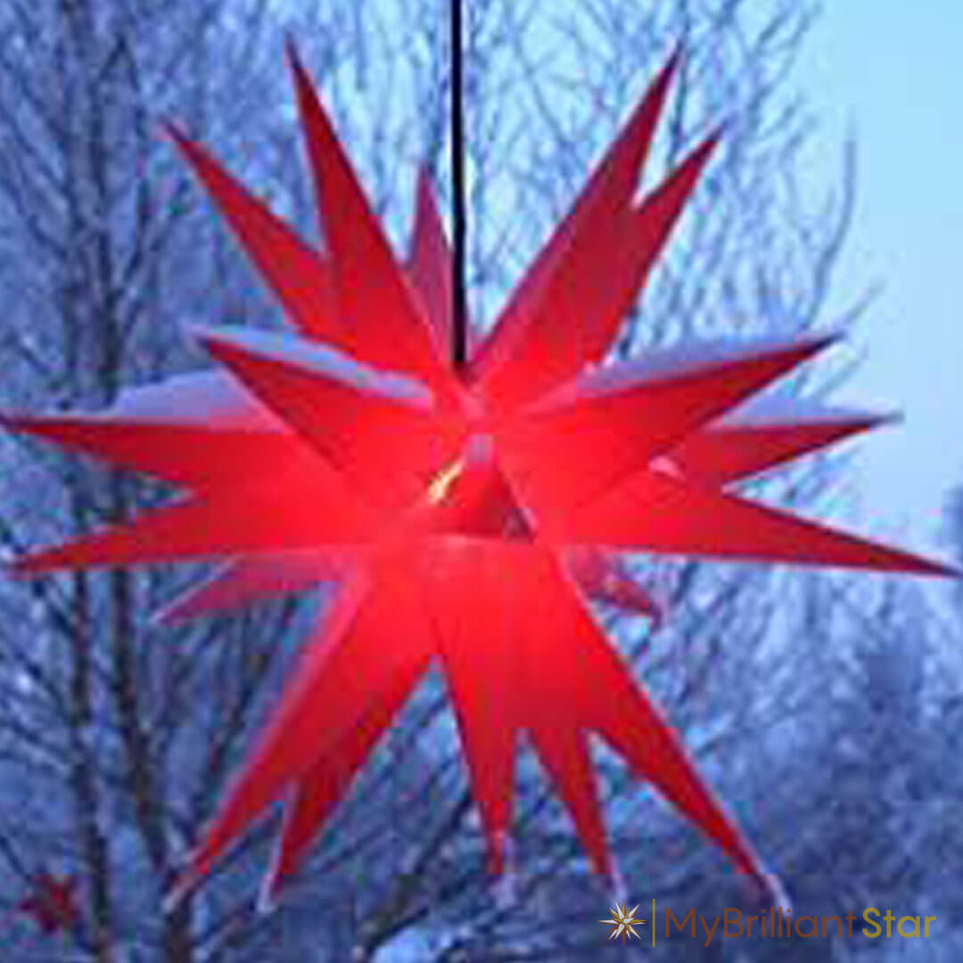 Original Herrnhut plastic star, red, ~ 70 cm / 27 inch ø hanging on string