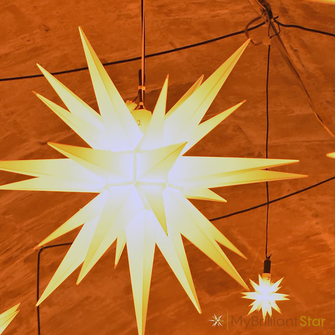 bright shining Original Herrnhut plastic star, white, ~ 70 cm / 27 inch ø