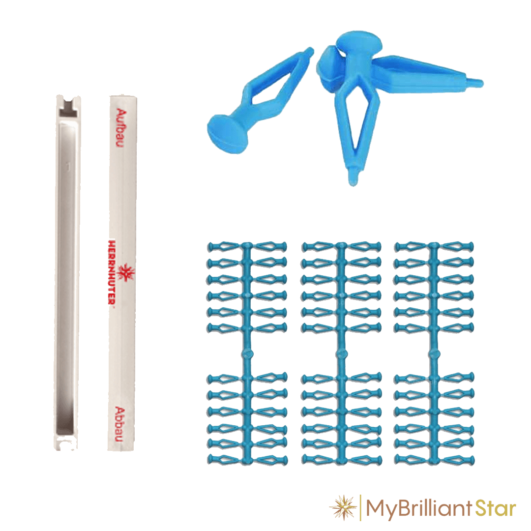 Blue assembly clips for Herrnhuter plastic stars