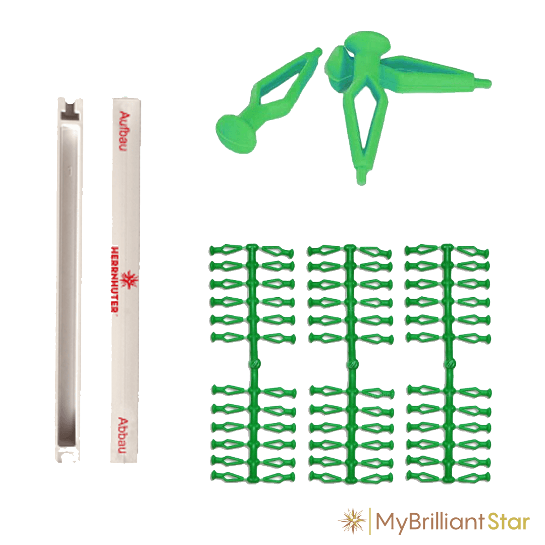 Green assembly clips for Herrnhuter plastic stars