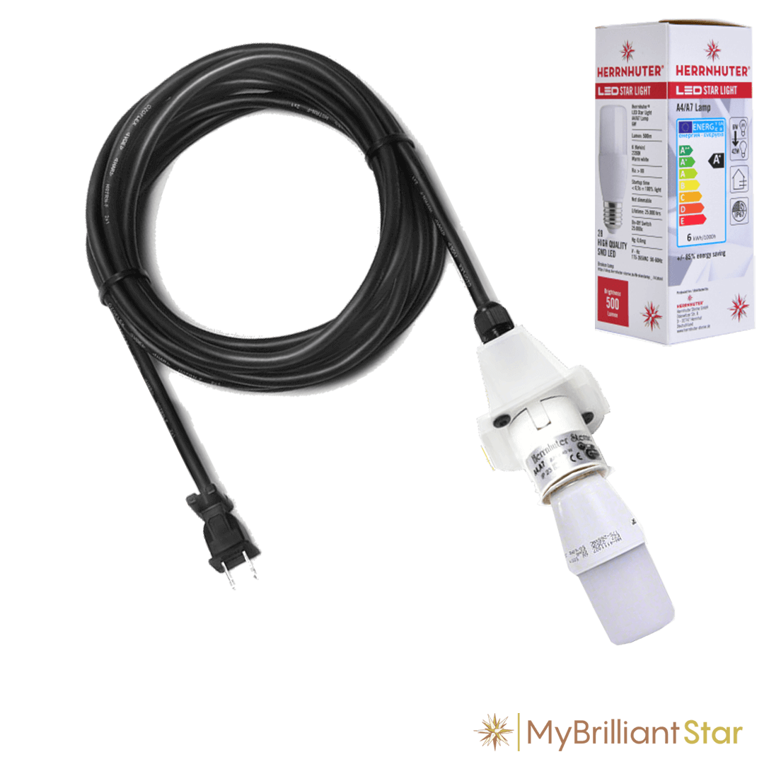 E26 outdoor cable with plug in, 5m (197 inch), opal