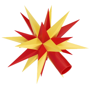 Spare star for plastic star chain ~ 13 cm / 5 inch ø, yellow/red