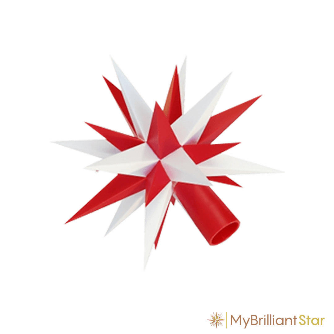 Star of Original Herrnhut plastic star chain, white / red, ~ 12 m / 470 inch length