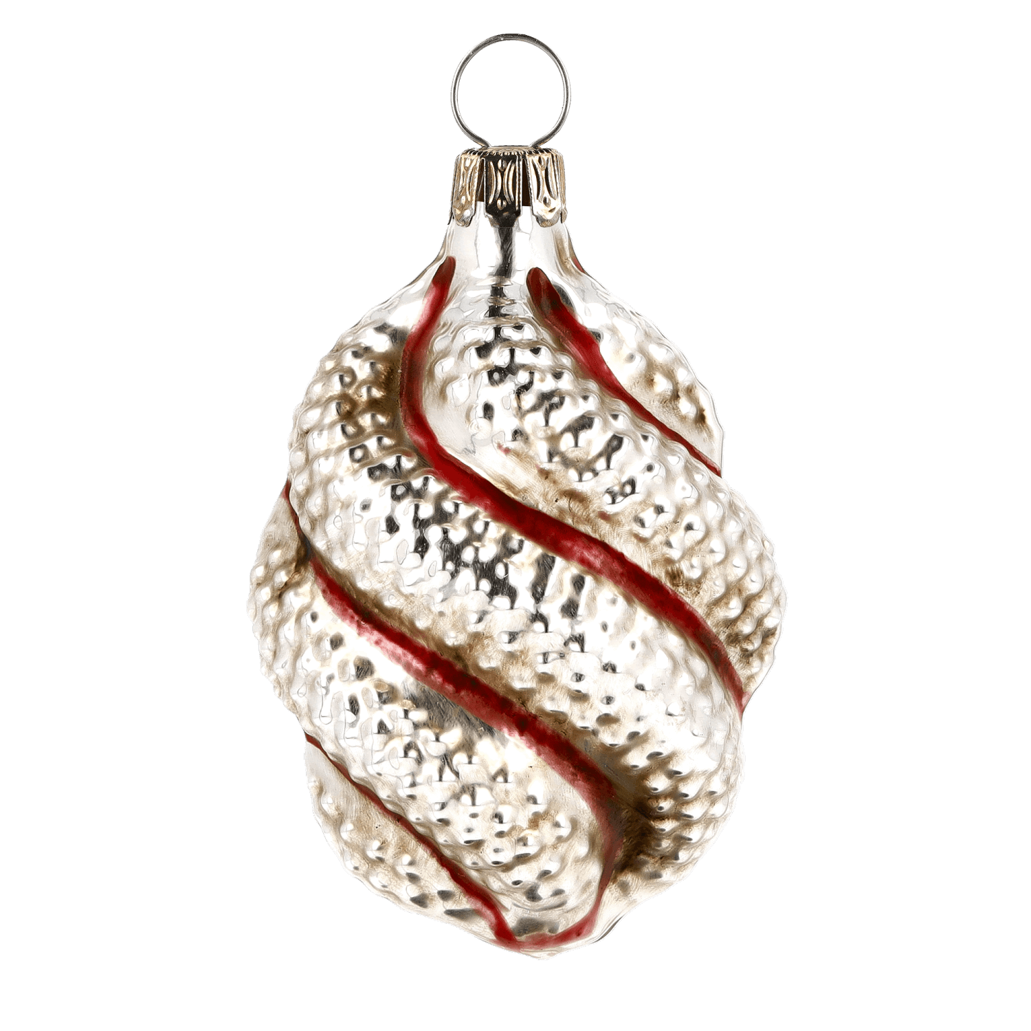 MAROLIN® - Glass ornament "Oval with red stripes"