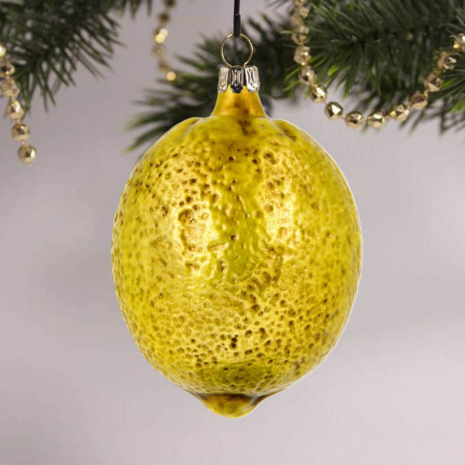 MAROLIN® - Glass ornament "Lemon" on Christmas tree