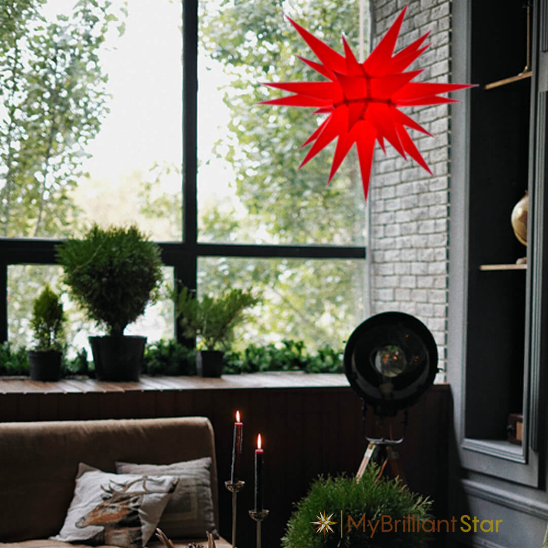 Original Herrnhut paper star, red, ~ 70 cm / 27 inch ø