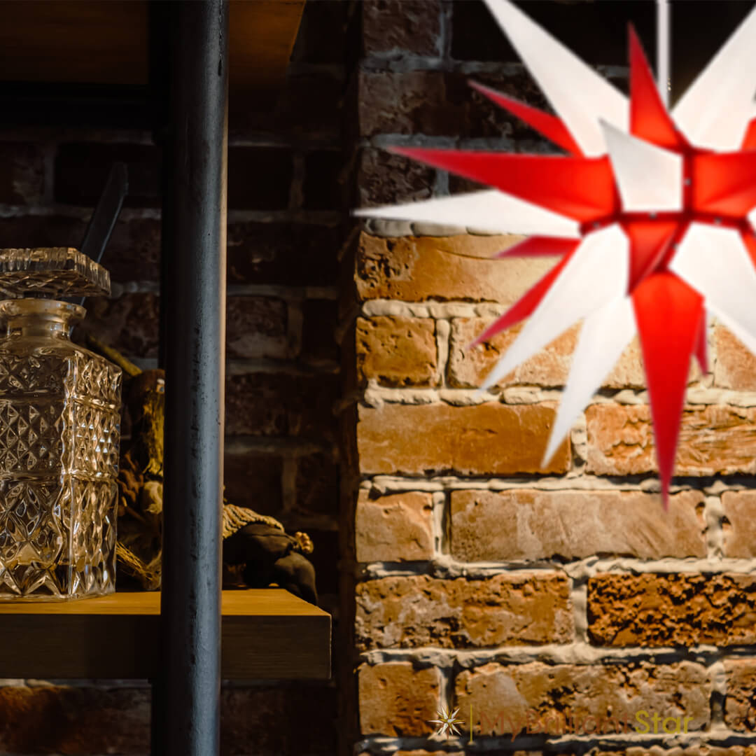 Original Herrnhut paper star, white / red, ~ 70 cm / 27 inch ø