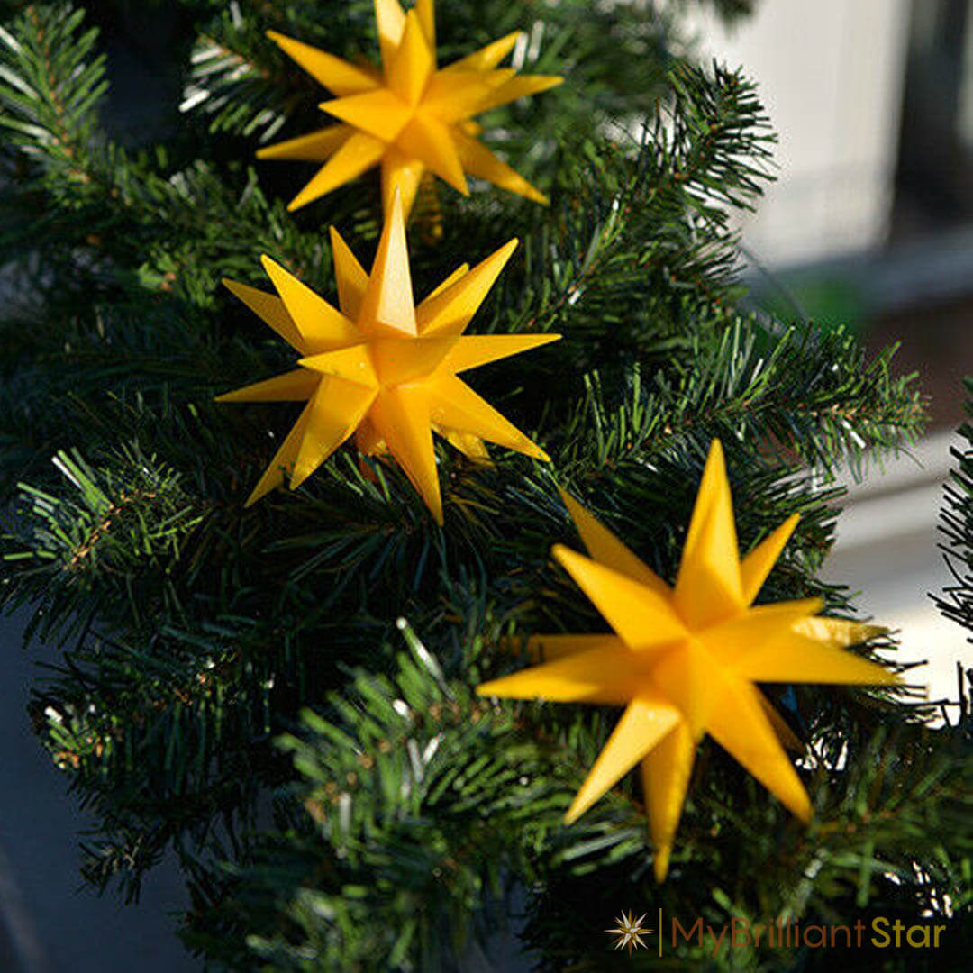 Original Herrnhut plastic star chain, yellow, ~ 12 m / 470 inch length LED