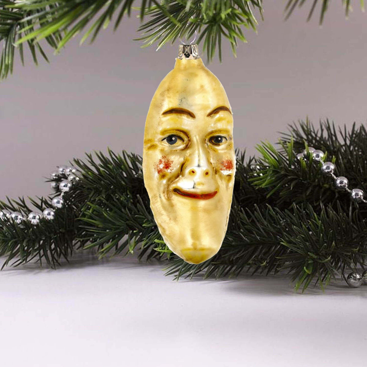 MAROLIN® - Glass ornament &quot;Crescent moon yellow&quot;