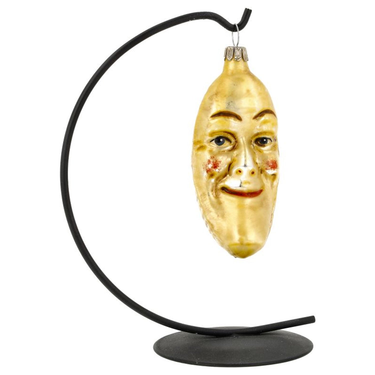 MAROLIN® - Glass ornament "Crescent moon yellow"