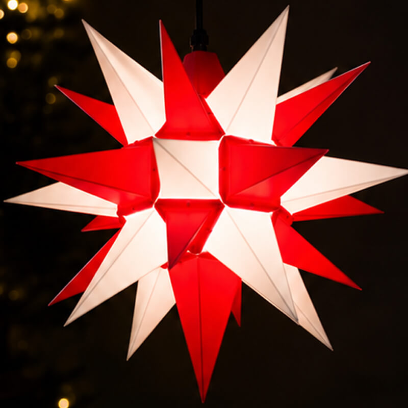 Herrnhut Star 40cm lit up in white-red