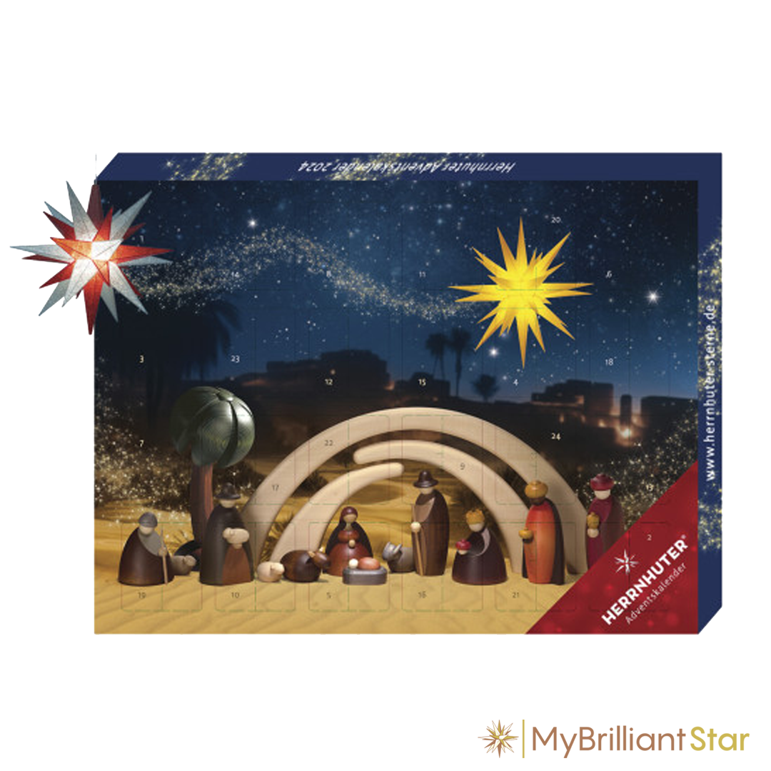 Advent calendar 2024 red/silver-glitter