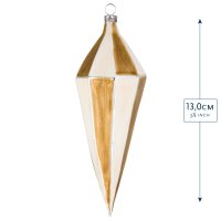 Drop Glass Ornament Ivory Gold