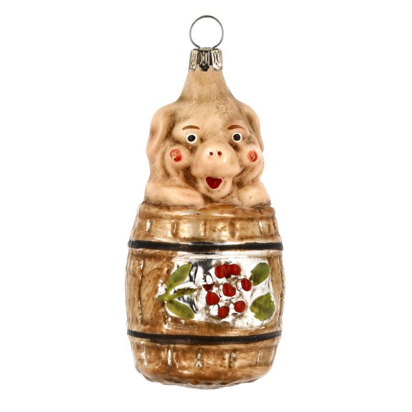 Pig in Barrel Ornament