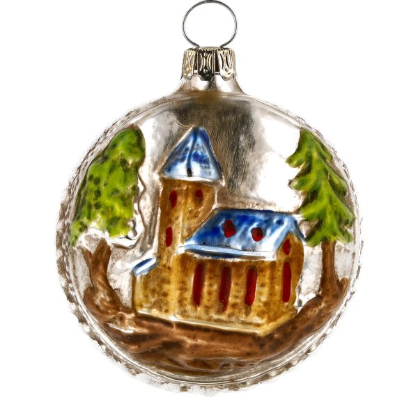 Glass ornament &quot;Church and Tree&quot;