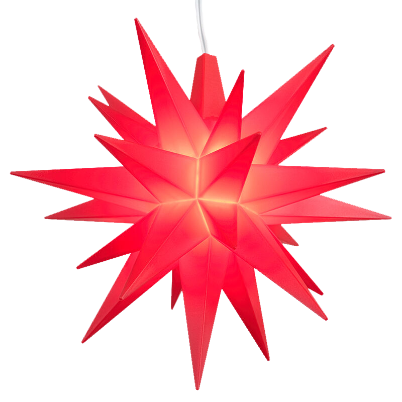 Original Herrnhut plastic MINISTAR, red, ~ 8 cm / 3 inch ø - LED lid