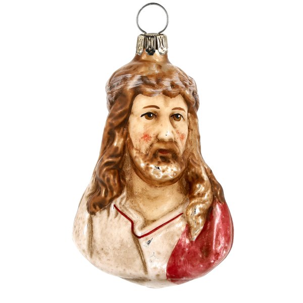 Jesus Glass Ornament on white Background