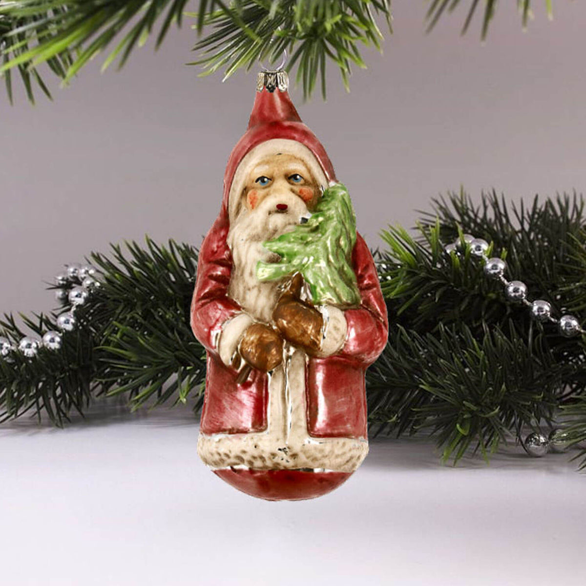 MAROLIN® - Christmas Glass ornament &quot;Big Nicholas with tree&quot;