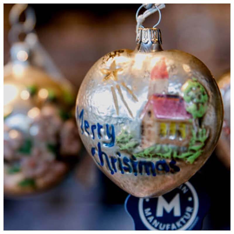 Marolin Vintage Glass Ornament with Merry Christmas for Mobile Use 