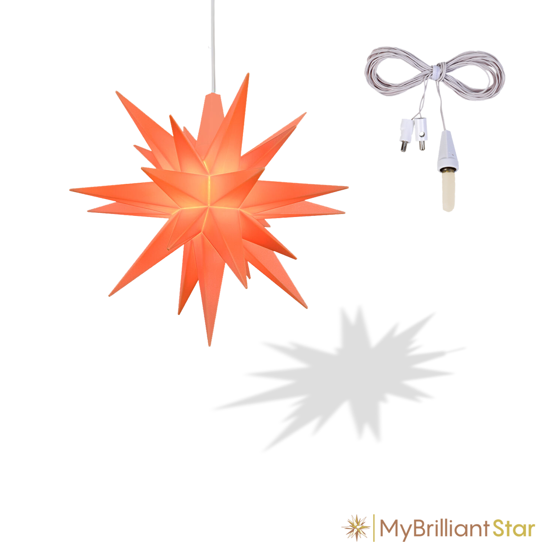 Original Herrnhut plastic MINISTAR, APRICOT (Special Edition 2026) with lighting kit