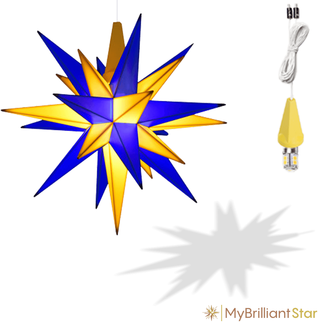 Herrnhuter Moravian Star A1e Blue/Yellow Plastic